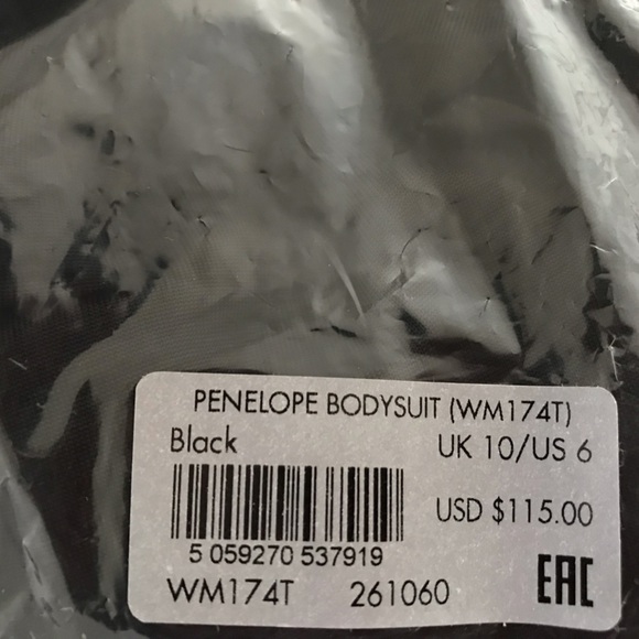 All Saints | Penelope Tie Neck Bodysuit Womens Black Sheer Loose Fit V-neck - Picture 9 of 10